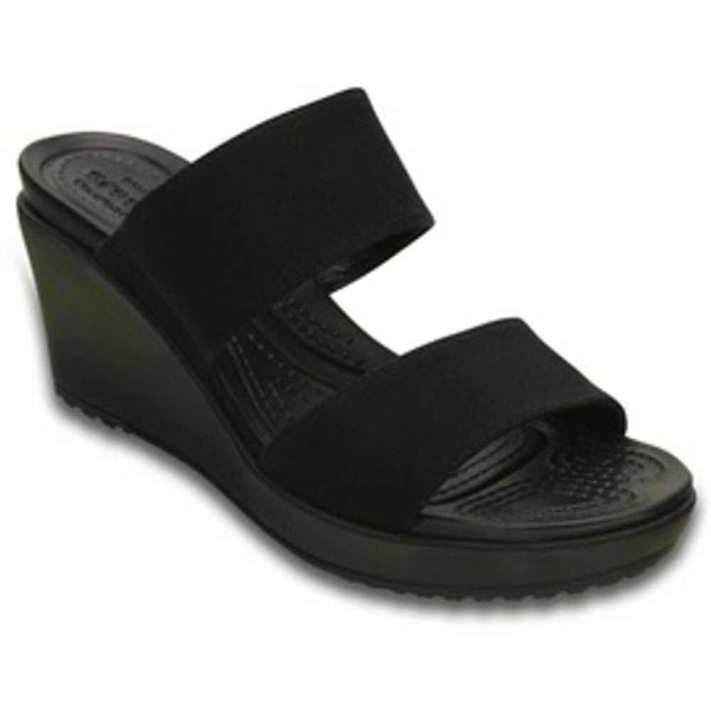 Crocs Leigh II Two Strap Wedge Sandals Black Slides 202512 Womens 8